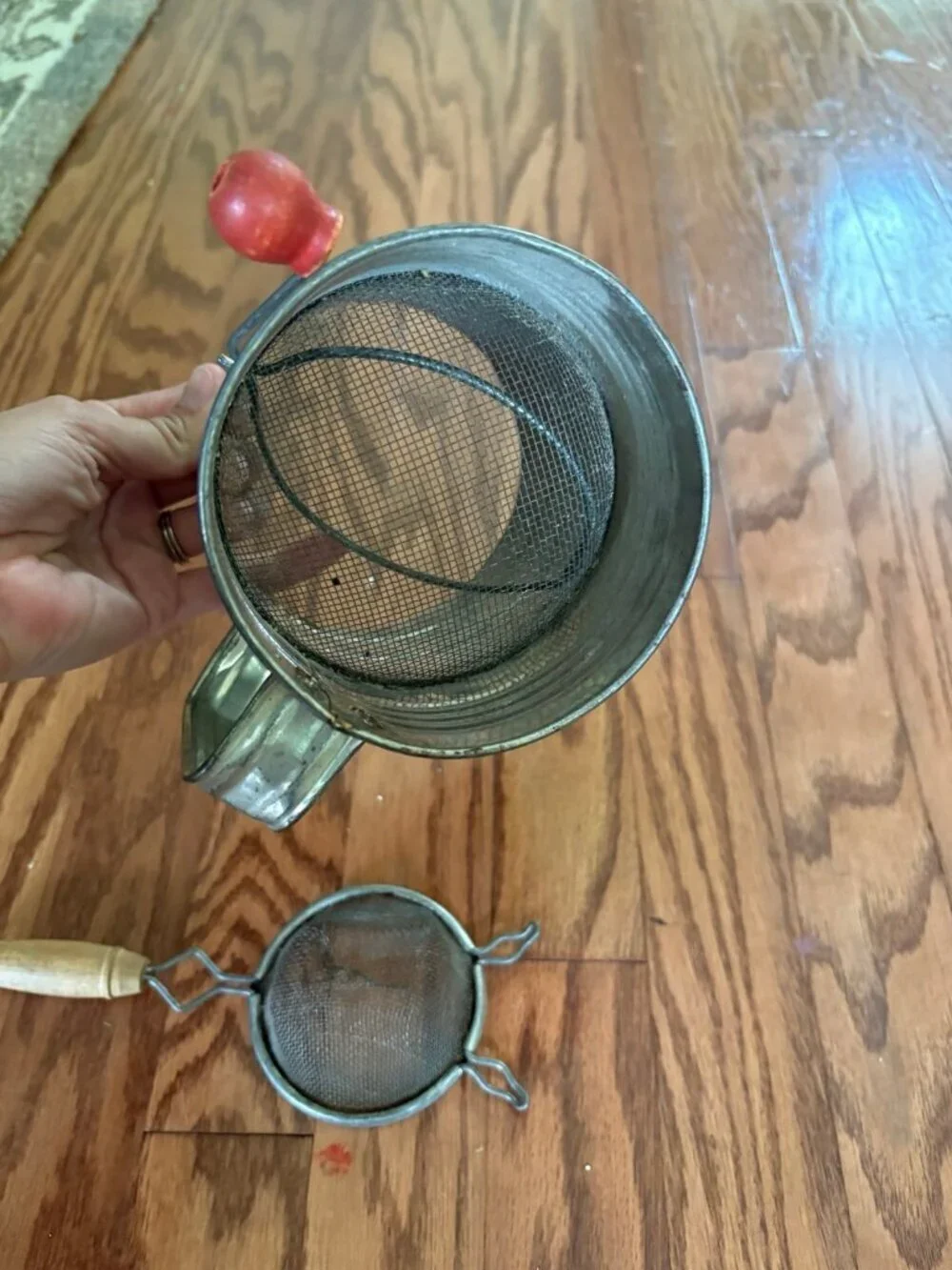 Vintage Kitchen Items - Sifter & Small Colander